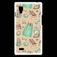 Coque LG Optimus L9 Fond fashion vert et marron