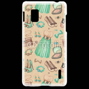 Coque LG Optimus G Fond fashion vert et marron