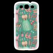 Coque Samsung Galaxy S3 Fond fashion rose et vert