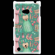 Coque Nokia Lumia 720 Fond fashion rose et vert