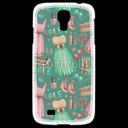Coque Samsung Galaxy S4 Fond fashion rose et vert