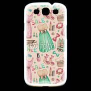 Coque Samsung Galaxy S3 Fond fashion rose et vert 2