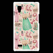 Coque LG Optimus L9 Fond fashion rose et vert 2