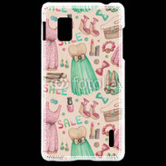 Coque LG Optimus G Fond fashion rose et vert 2