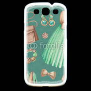 Coque Samsung Galaxy S3 Fond fashion vert et marron 2