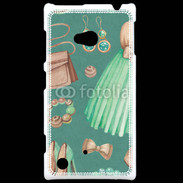 Coque Nokia Lumia 720 Fond fashion vert et marron 2