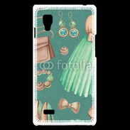 Coque LG Optimus L9 Fond fashion vert et marron 2