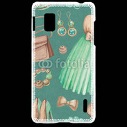 Coque LG Optimus G Fond fashion vert et marron 2