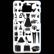 Coque Samsung Galaxy S2 Fond fashion noir et blanc 2