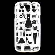 Coque Samsung Galaxy S3 Fond fashion noir et blanc 2