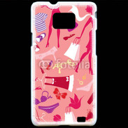 Coque Samsung Galaxy S2 Fond fashion rose 5
