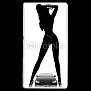Coque Sony Xperia Z Silhouette sexy avec voiture