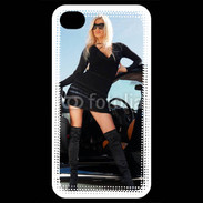 Coque iPhone 4 / iPhone 4S Femme blonde sexy voiture noire