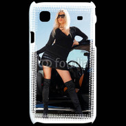 Coque Samsung Galaxy S Femme blonde sexy voiture noire