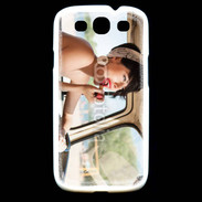 Coque Samsung Galaxy S3 Femme glamour qui se met du rouge à lèvre
