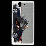 Coque Sony Xperia Z Femme blonde sexy voiture noire 3