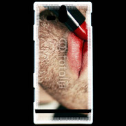 Coque Sony Xperia U bouche homme rouge