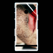 Coque Sony Xperia P bouche homme rouge