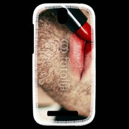 Coque HTC One SV bouche homme rouge