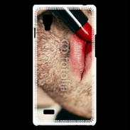 Coque LG Optimus L9 bouche homme rouge