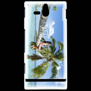 Coque Sony Xperia U Palmier et charme sur la plage