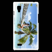 Coque LG Optimus L9 Palmier et charme sur la plage