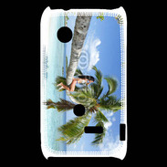 Coque Sony Xperia Typo Palmier et charme sur la plage