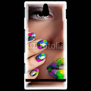 Coque Sony Xperia U Bouche et ongles multicouleurs 5
