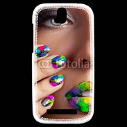 Coque HTC One SV Bouche et ongles multicouleurs 5