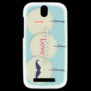 Coque HTC One SV I love moustache 5