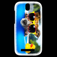 Coque HTC One SV Chien à la piscine 5