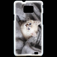 Coque Samsung Galaxy S2 Chaton aux yeux bleus 10