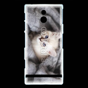 Coque Sony Xperia P Chaton aux yeux bleus 10