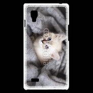 Coque LG Optimus L9 Chaton aux yeux bleus 10