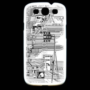 Coque Samsung Galaxy S3 Rue de New York en dessin noir et blanc