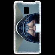 Coque LG P990 homme avec casque de moto