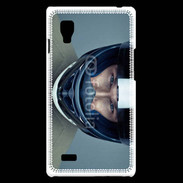 Coque LG Optimus L9 homme avec casque de moto