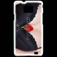 Coque Samsung Galaxy S2 soutien gorge avec une fraise