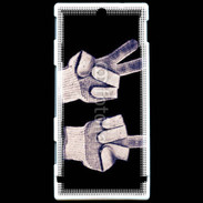 Coque Sony Xperia U double fuck gants