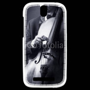 Coque HTC One SV Violoncelliste en noir et blanc 5