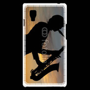 Coque LG Optimus L9 Saxophoniste au couché de soleil