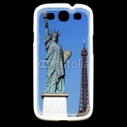 Coque Samsung Galaxy S3 Statue de la liberté et tour Eiffel