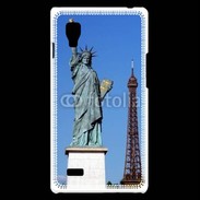 Coque LG Optimus L9 Statue de la liberté et tour Eiffel