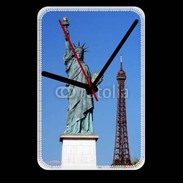 Grande pendule murale Statue de la liberté et tour Eiffel