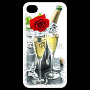 Coque iPhone 4 / iPhone 4S Champagne et rose rouge