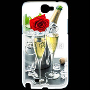 Coque Samsung Galaxy Note 2 Champagne et rose rouge