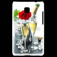 Coque LG Optimus L3 II Champagne et rose rouge