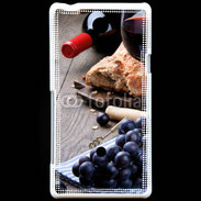 Coque Sony Xperia T Pain et vin rouge