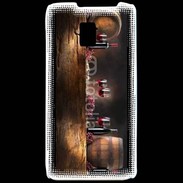 Coque LG P990 Vin rouge et tonneaux