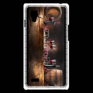 Coque LG Optimus L9 Vin rouge et tonneaux